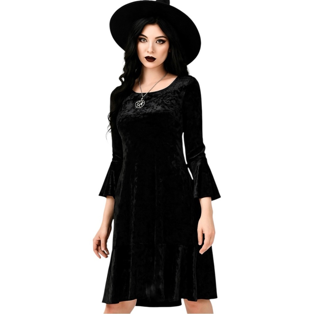 LOVE IN WednesdayCore Crushed Velvet Dress Size Medium